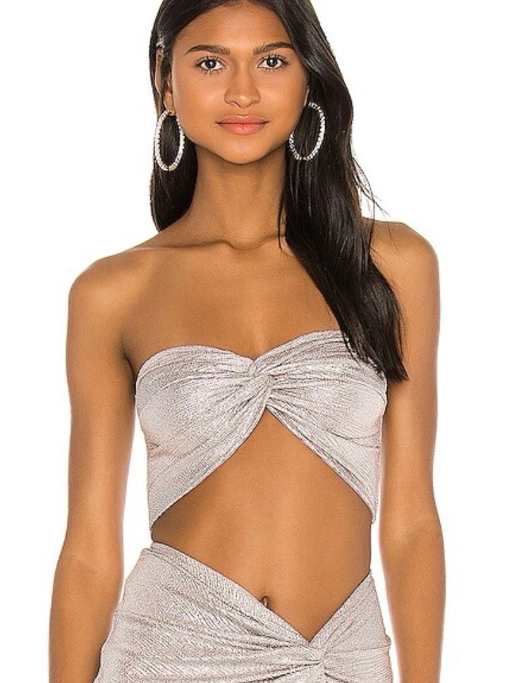 Natalie Rolt Saskia Crop Top in Light Silver